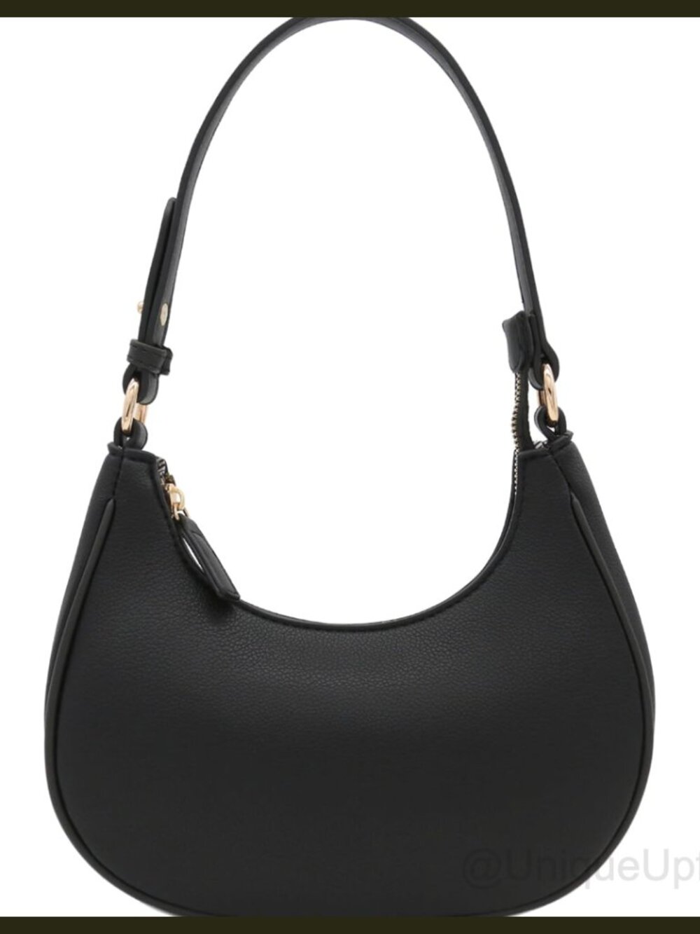 Faux Leather Crescent Shoulder Bag Underarm Purse